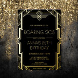 Gatsby Art Deco Black and Gold Geburtstagsparty Folieneinladung<br><div class="desc">Unsere Gatsby Art Deco Black and Gold Birthday Party Einladung ist die perfekte Wahl für eine stilvolle Feier Ihres besonderen Tages. Inspiriert durch die aufwändigen Partys und den opulenten Stil des Great Gatsby, zeichnet sich diese Einladung durch ein elegantes und raffiniertes Design mit eleganten Goldfolienakzenten und einem gewagten, geometrischen Muster...</div>