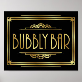 Gatsby Art Deco BUBBLY BAR Sign Print Poster