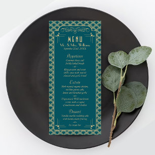 Gatsby Art déco des années 1920 vintage Menu Maria