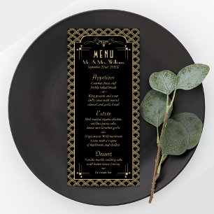 Gatsby Art déco des années 1920 vintage Menu Maria