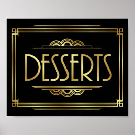 Gatsby Art Deco DESSERTS signieren Poster