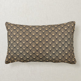 Gatsby Art Deco Fan Muster Gold Schwarz Lendenkissen