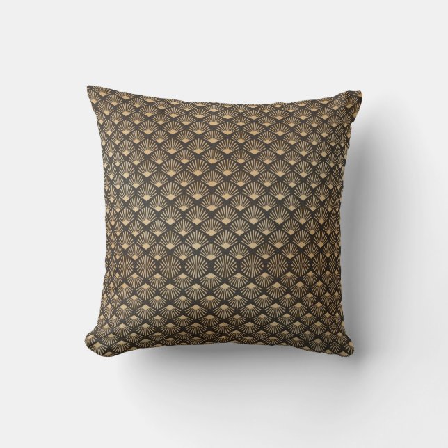 Gatsby Art Deco Fan Pattern Luxe Kissen (Vorderseite)