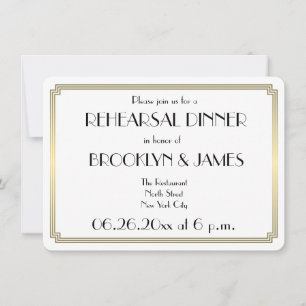 Gatsby-Art-Déco-Hochzeitsprobe-Einladung Rund Einladung