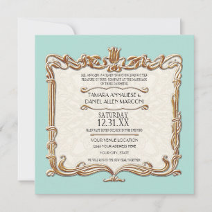 Gatsby Art Deco Jugendstil Imitate Golden Tulip Einladung