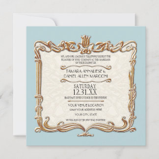 Gatsby Art Deco Jugendstil Imitate Golden Tulip Einladung