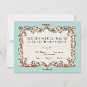 Gatsby Art Deco Jugendstil Imitate Golden Tulip RSVP Karte
