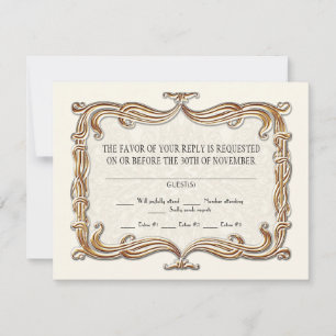 Gatsby Art Deco Jugendstil Imitate Golden Tulip RSVP Karte