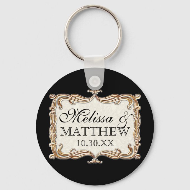 Gatsby Art Deco Jugendstil Imitate Golden Tulip Schlüsselanhänger (Vorderseite)