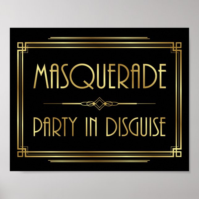 Gatsby Art Deco MASQUERADE signieren Poster (Vorne)