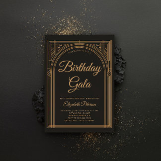 Gatsby Art Deco Roaring 20er Jahre Elegant Gold Ge Einladung