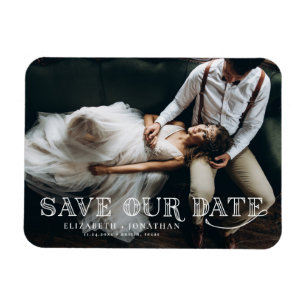 Gatsby Art Deco Schriftzug Foto Save-the-Date Magnet