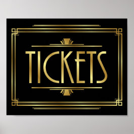 Gatsby Art Deco TICKETS Schild