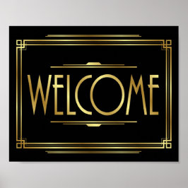 Gatsby Art Deco WELCOME Signature Poster