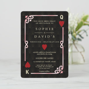 Gatsby Casino Las Vegas Pink Black Poker Hochzeit Einladung