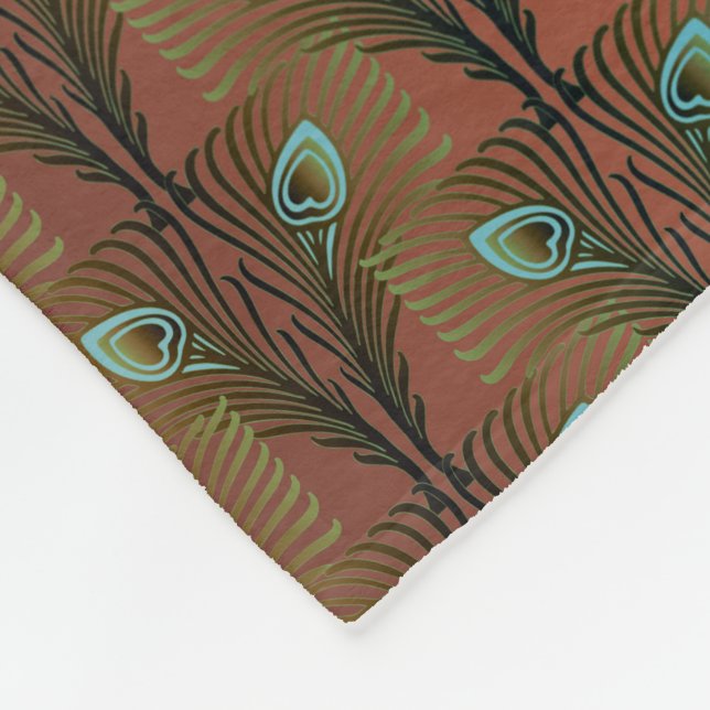 Gatsby Feathers Art Deko Design Fleecedecke (Ecke)