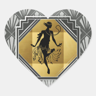 Gatsby Flapper Art Deco Stickers