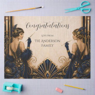 Gatsby Flapper Girls Art Deco Hochzeit Decoupage Seidenpapier