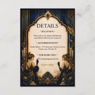 Gatsby Flapper Girls Hochzeit DETAILS Thema 1920er Begleitkarte