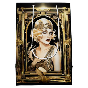 Gatsby Flapper Mädchen blonde Haare Party 1920er J Mittlere Geschenktüte
