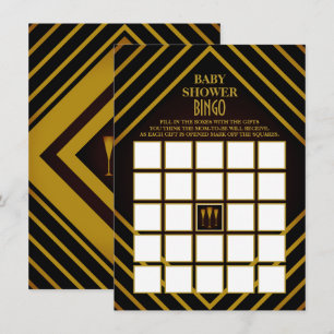 Gatsby Gold 2020er Baby Shower Bingo Card Einladung