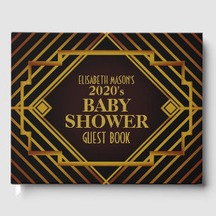 Gatsby Gold 2020er Baby Shower Gästebuch