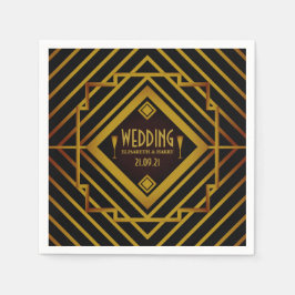 Gatsby Gold 2020er Hochzeit Serviette