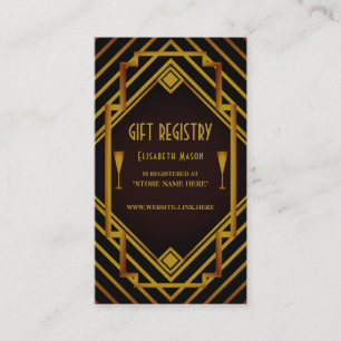 Gatsby Gold 2020's Baby Shower Gift Registry Begleitkarte