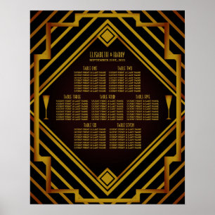 Gatsby Gold 2020's Wedding Seating Chart Poster