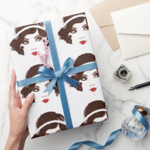 Gatsby Gold Flapper Birthday Brautparty Party Geschenkpapier