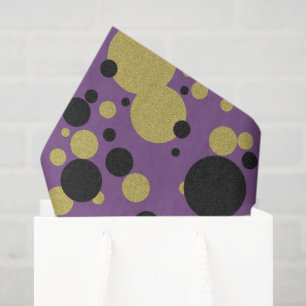 Gatsby Gold Lila Glitz-Polka-Punkt-Tissue-Papier Seidenpapier