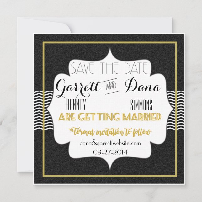 Gatsby Gold Wedding Suite Brautparty Save The Date (Vorderseite)