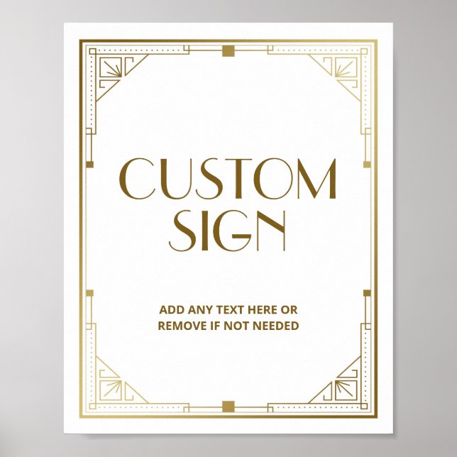 Gatsby Roaring 20er Art Deco Speakeasy Benutzerdef Poster (Vorne)