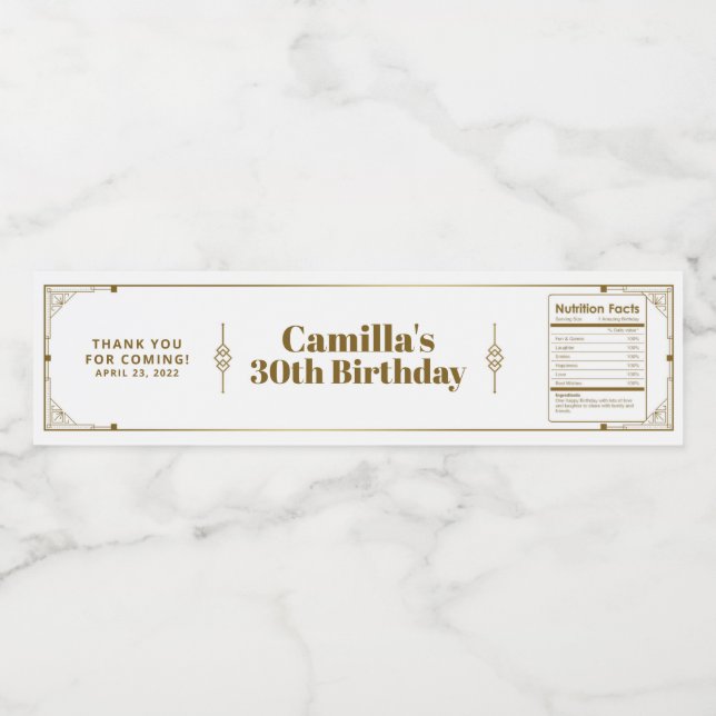 Gatsby Roaring 20er Art Deco Vielen Dank (Einzelnes Label)