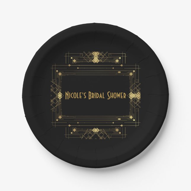 Gatsby Roaring 20's Elegant Pappteller (Vorderseite)