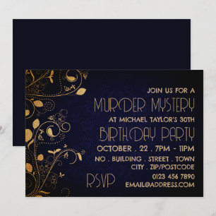 Gatsby Style, Murder Mystery Birthday Party Einladung