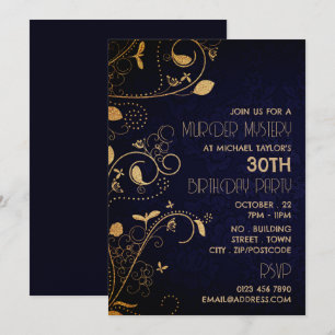 Gatsby Style, Murder Mystery Birthday Party Einladung