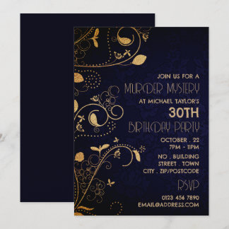Gatsby Style, Murder Mystery Birthday Party Einladung