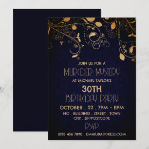 Gatsby Style, Murder Mystery Birthday Party Einladung