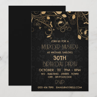 Gatsby Style, Murder Mystery Birthday Party Einladung