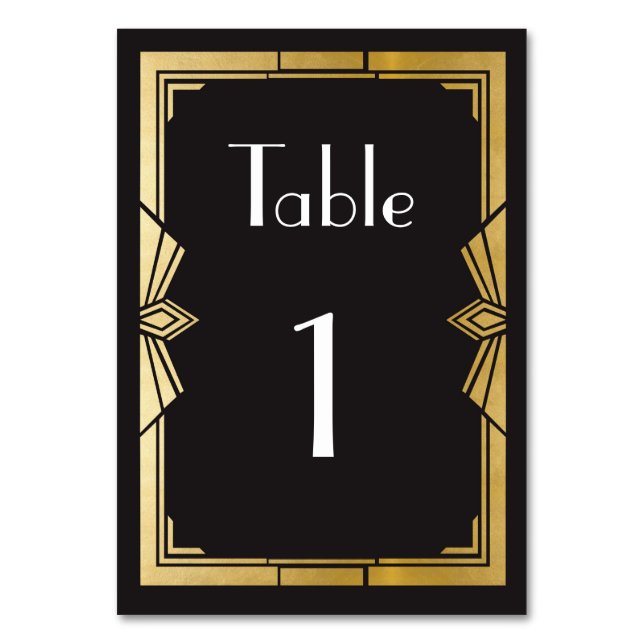 Gatsby-Tischnummer-Hochzeit der 20er Jahre Roaring Tischnummer (Vorderseite)