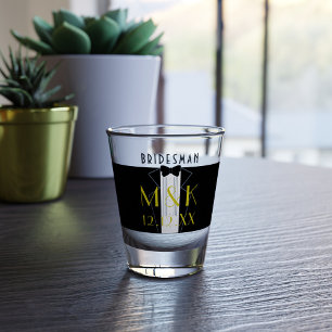 Gatsby Wedding Tuxedo Bridesman Shot Glass Schnapsglas