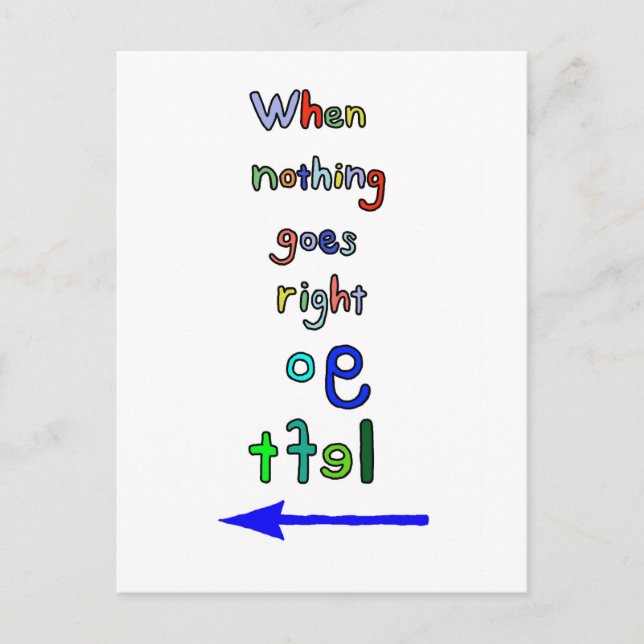 Gauche Inspiration amusante Typographie Art Carte  (Devant)