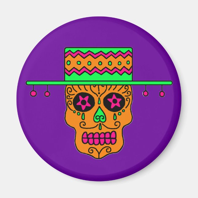 Gaucho Sugar Skull Magnet (Vorne)