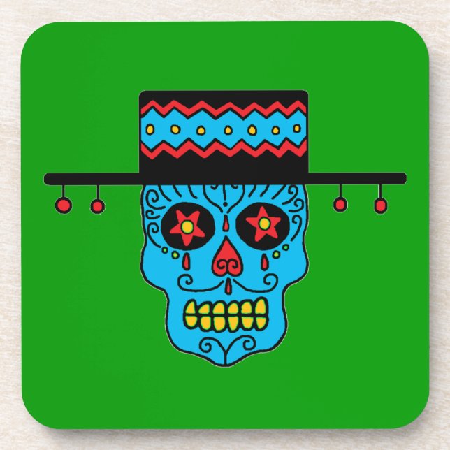 Gaucho Sugar Skull Untersetzer (Vorderseite)