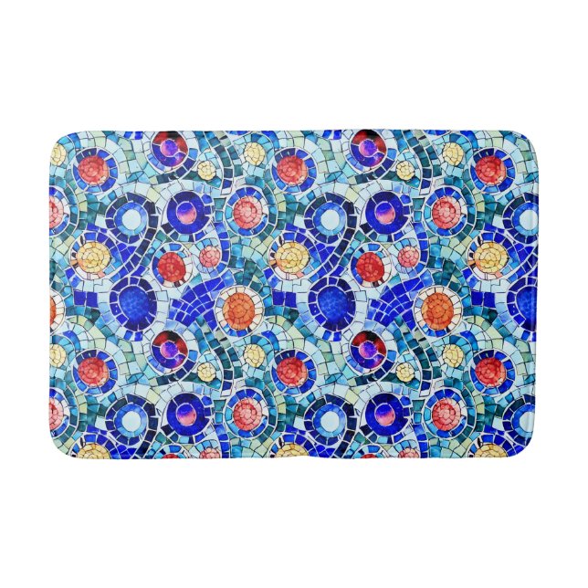 Gaudi Inspiriert Multicolor-Mosaikmuster Badematte (Vorderseite)