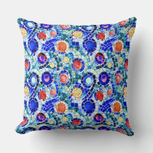Gaudi Inspiriert Multicolor-Mosaikmuster Kissen