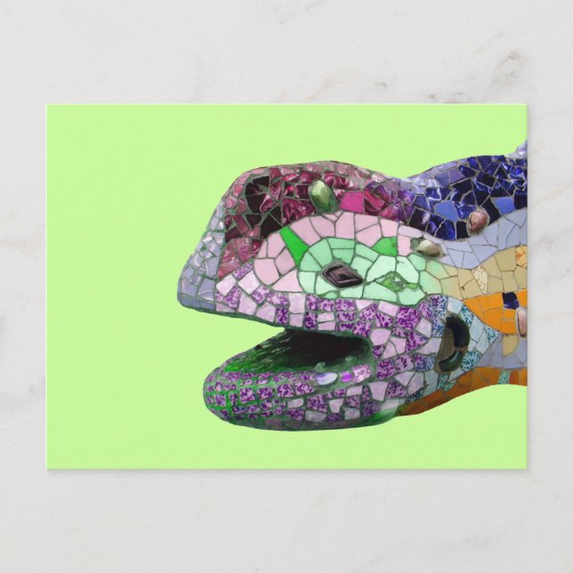 Gaudi Lizard Head Mosaics Postkarte (Vorderseite)