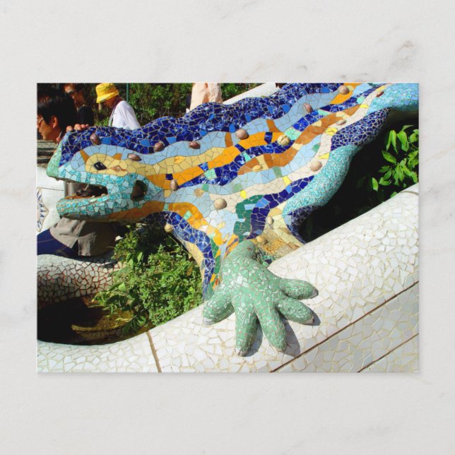 Gaudi Lizard Mosaics Postkarte (Vorderseite)