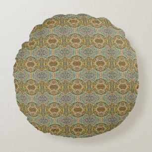 Gaudí Mosaic Inspiriertes Muster - farbenfroh Abst Rundes Kissen